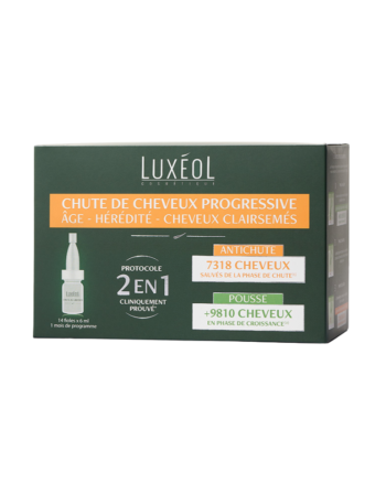 Luxéol chute de cheveux progressive 2 en 1 14 ampoules 6ml en ligne maroc market para