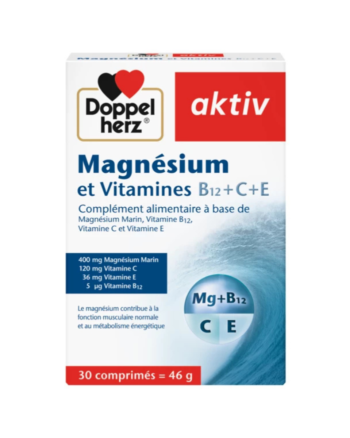Doppelherz Aktiv Magnésium et Vitamines B12+C+E 30 Comp.