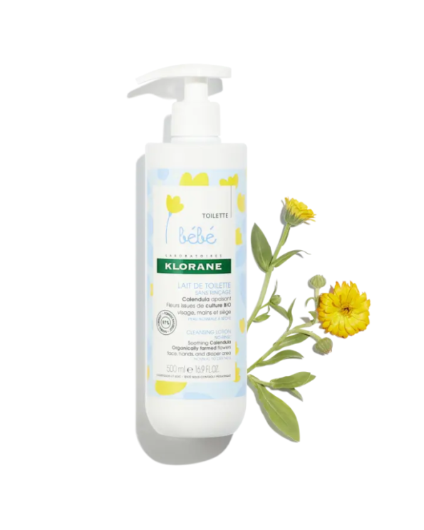 Klorane Bébé Lait de toilette sans rinçage au Calendula 500 ml