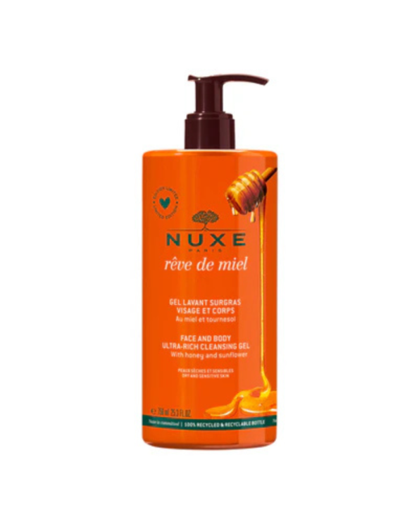 NUXE REVE DE MIEL Gel Lavant Surgras visage et corps 750ML