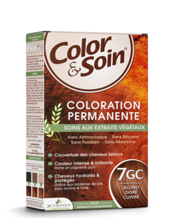 3 Chênes Color & Soin Coloration permanente 7GC Blond Doré Cuivré